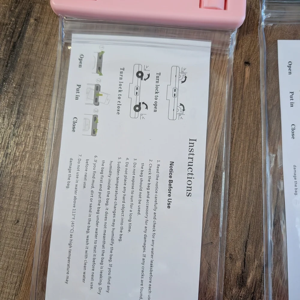 Waterproof Phone Pouch - Pink and Blue